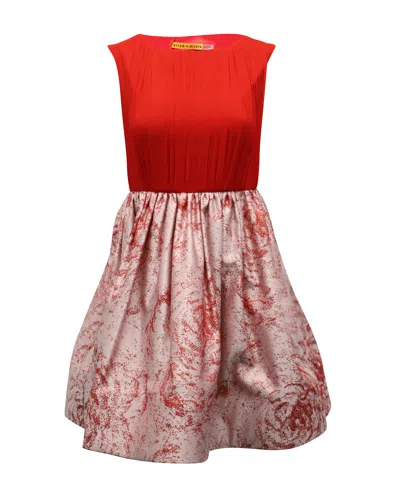Alice And Olivia Alice + Olivia Kirie Cocktail Dress In Red Silk