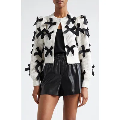Alice And Olivia Alice + Olivia Kitty Bow Wool Blend Cardigan