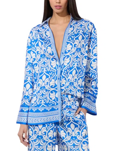 Alice And Olivia Alice + Olivia Kiva Shirt In Blue