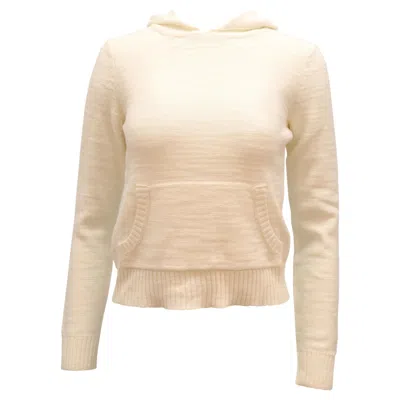 Pre-owned Alice And Olivia Alice + Olivia Knitted Hoodie In White Cotton