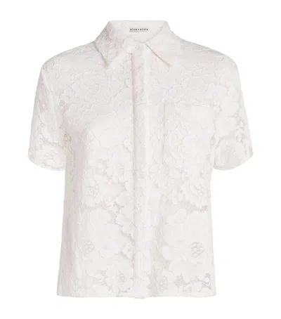 Alice And Olivia Alice+olivia Lace Lane Shirt In White