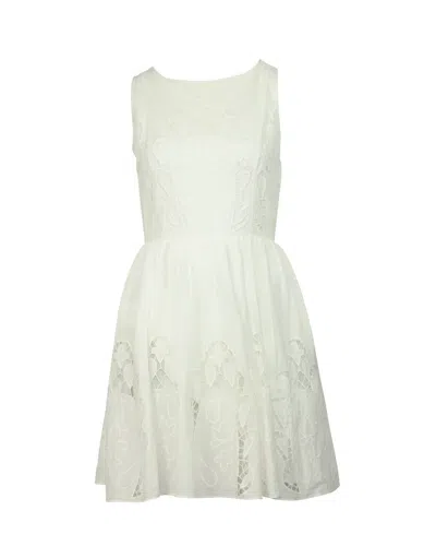 Alice And Olivia Alice + Olivia Lace Mini Dress In White Cotton