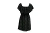 Alice And Olivia Alice + Olivia Lace Off Shoulder Short Dress In Black Nylon In Black