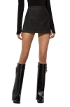 Alice And Olivia Lakelyn Denim Skort Maya Charcoal Black In Black