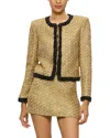 Alice And Olivia Landon Cropped Boxy Jacket With Embellished Trim