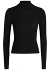 Alice And Olivia Alice + Olivia Lanie Pointelle Knit Top In Black