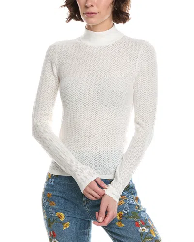 Alice And Olivia Alice + Olivia Lanie Pointelle Top In White
