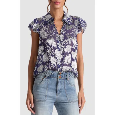ALICE AND OLIVIA ALICE + OLIVIA LAYERED RUFFLE SLEEVE SHIRT