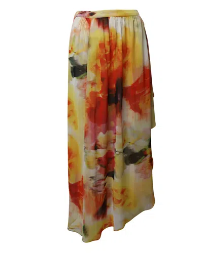 Alice And Olivia Alice + Olivia Leah Maxi Ruffle Skirt In Multicolor Polyester