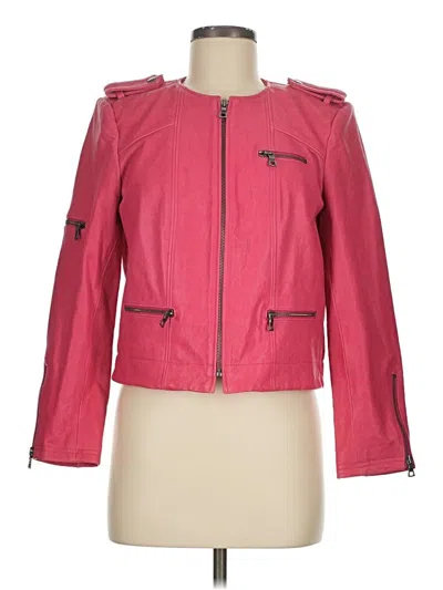 Pre-owned Alice + Olivia Leather Jacket In Pink
