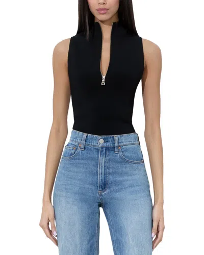 Alice And Olivia Alice + Olivia Leighton Mock Neck Top In Black