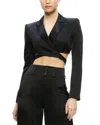 Alice And Olivia Alice + Olivia Leone Cropped Cutaway Wrap Blazer