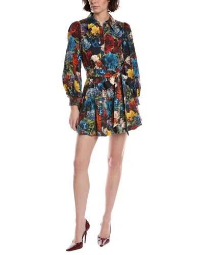 Alice And Olivia Alice + Olivia Lily Drop Waist Slim Shirt Dress In Multi