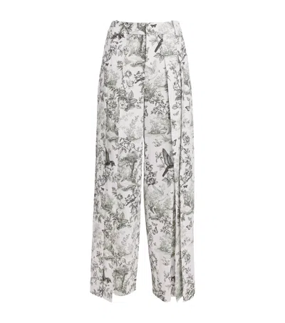 Alice And Olivia Alice+olivia Linen-blend Printed Blaire Trousers