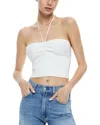 Alice And Olivia Linnie Ribbed-knit Halterneck Top