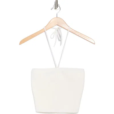 Alice And Olivia Alice + Olivia Linnie Ruched Halter Top In Soft White