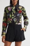 Alice And Olivia Lloyd Cotton Blouse In Black