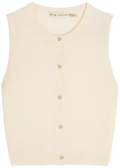 Alice And Olivia Alice + Olivia Loly Cashmere-blend Vest In Sand