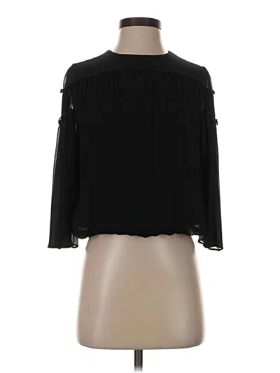 Pre-owned Alice + Olivia Long Sleeve Blouse In Black