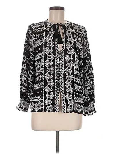 Pre-owned Alice + Olivia Long Sleeve Blouse In Black