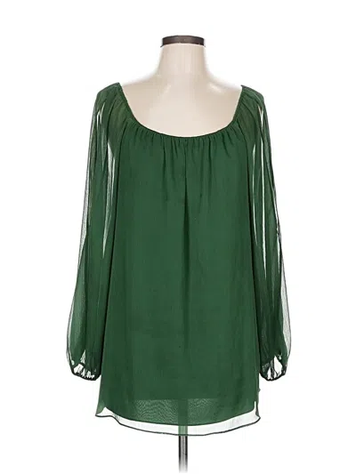 Pre-owned Alice And Olivia Alice + Olivia Long Sleeve Blouse In Green