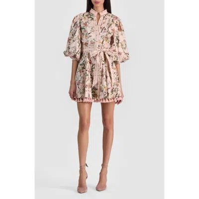 Alice And Olivia Lucy Mini Shirt Dress Sunset Grove English Rose In Multi