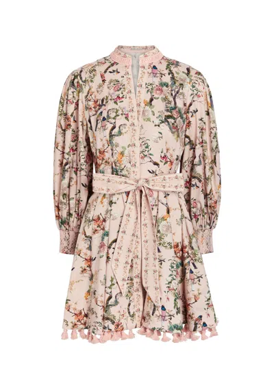 Alice And Olivia Lucy Mini Shirt Dress Sunset Grove English Rose In Multi