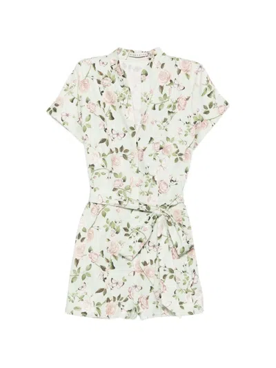 Alice And Olivia Alice+olivia Lucy Printed Playsuit In Green