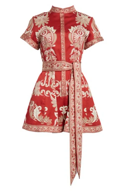 Alice And Olivia Alice + Olivia Lucy Tie Waist Romper