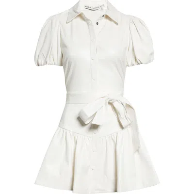 Alice And Olivia Alice + Olivia Lurlene Faux Leather Shirtdress In White