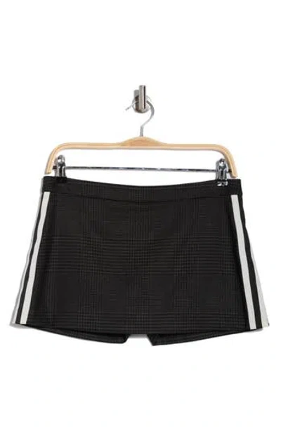 Alice And Olivia Alice + Olivia Mace Houndstooth Miniskort In Charcoal Grey Melange