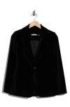 Alice And Olivia Alice + Olivia Macey Fitted Velvet Blazer In Black