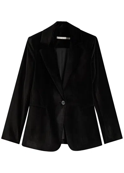 Alice And Olivia Alice + Olivia Macey Velvet Blazer In Black