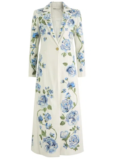 Alice And Olivia Alice + Olivia Macy Floral-embellished Twill-sateen Blazer