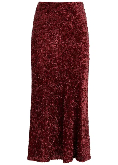 ALICE AND OLIVIA ALICE + OLIVIA MAEVE SEQUIN-EMBELLISHED TULLE MIDI SKIRT