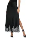 Alice And Olivia Alice + Olivia Maeve Lace-trimmed Satin Midi Skirt