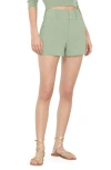 Alice And Olivia Mame High Rise Short In Deep Olive Coated In Green