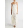 Alice And Olivia Marna Tiered Eyelet Maxi Dress In White
