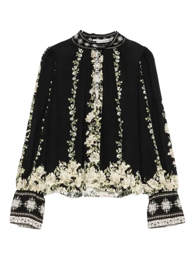 Alice And Olivia Alice+olivia Marion Blouse In Black