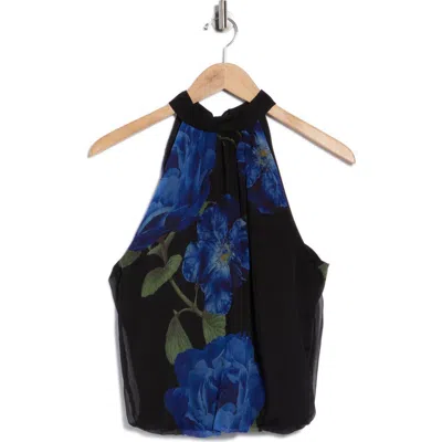 Alice And Olivia Alice + Olivia Maris Floral Gathered Halter Neck Top In Multi