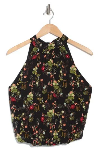 Alice And Olivia Alice + Olivia Maris Halter Neck Gathered Top In Black