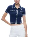 Alice And Olivia Marlena Button Front Polo Top