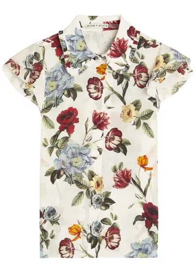 Alice And Olivia Alice + Olivia Martel Floral-print Silk-chiffon Blouse In Multi