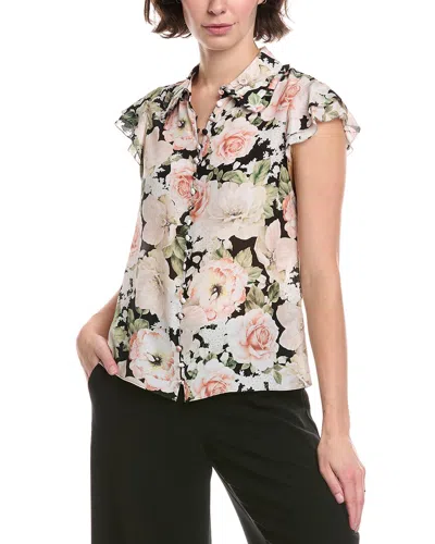 Alice And Olivia Martel Floral-print Silk Crepe De Chine Blouse In Multi