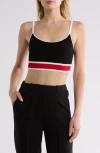 Alice And Olivia Alice + Olivia Maude Wool-blend Bralette In Black/perfect Ruby