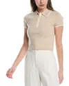 Alice And Olivia Alice + Olivia Meda Cropped Stretch-wool Polo Shirt