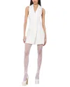 Alice And Olivia Meritt Linen-blend Mini Dress In White