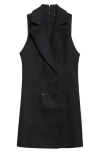 Alice And Olivia Alice + Olivia Meritt Sleeveless Double Breasted Linen Blend Blazer Minidress
