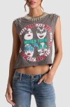Alice And Olivia Micah Embellished Muscle Tee In Multi