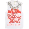 Alice And Olivia Micah Embell Muscle Tank In Off White/ Multi